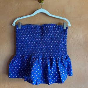 Lilly Pulitzer Rivera Smocked Tube Top Borealis Blue Lilly Square  Size L